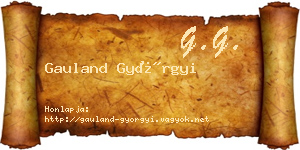Gauland Györgyi névjegykártya